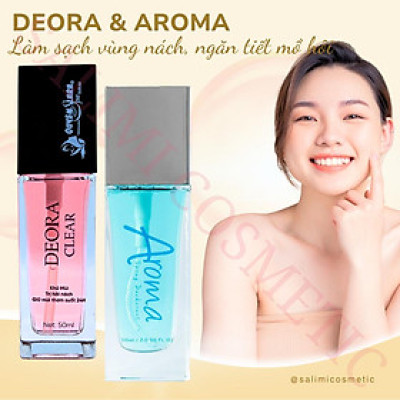 COMBO Xịt Khử Mùi DEORA CLEAR & AROMA 50ml, Khử Mùi Hôi Nách, Ngăn Tiết Mồ Hôi, Không Gây Ố Vàng Áo