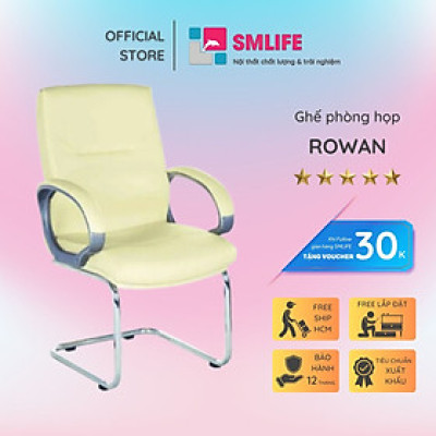 Ghế phòng họp chân quỳ inox bọc da SMLIFE Rowan