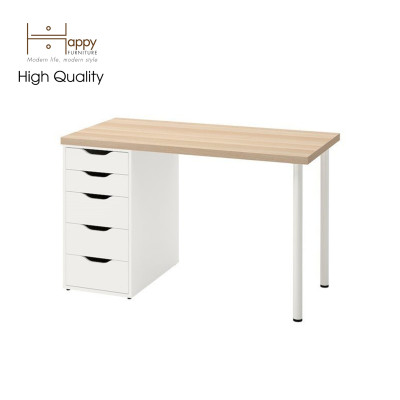 [Happy Home Furniture] LIDA, Bàn làm việc chân sắt - 1 bên ngăn tủ, BAN_020, BAN_021, BAN_022,BAN_023