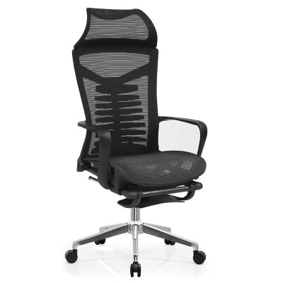 Ghế làm việc ngả lưng có gác chân lưng lưới thoáng mát nằm nghỉ trưa chân nhựa xoay CR4313-M Ergonomic Work from home chair