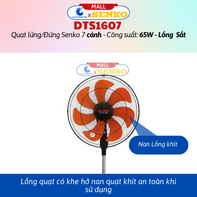 Quạt Đứng Thân Sắt F32 Senko DTS1607 (Công suất 65w) - DTS1609 (Công Suất 60w) - Hàng Chính Hãng - Bảo Hành 24 Tháng