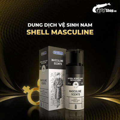 Dung dịch vệ sinh nam dạng bọt, hương thơm nam tính Shell Masculine Scents - Chai 100ml