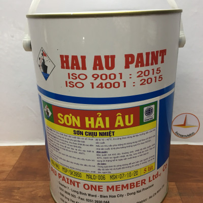 Sơn chịu nhiệt 300 độ màu bạc SK3 Hải Âu 5L