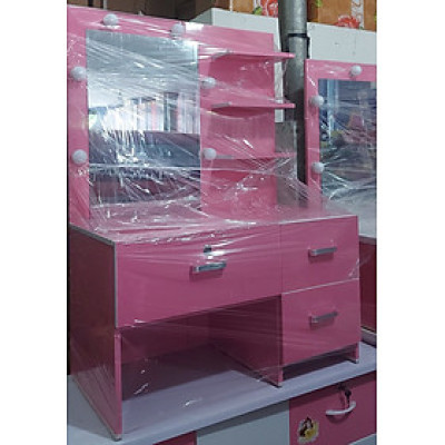 Bàn trang điểm ngồi bệt Tundo màu hồng ngang 80 cm x cao 110 cm x sâu 42 cm