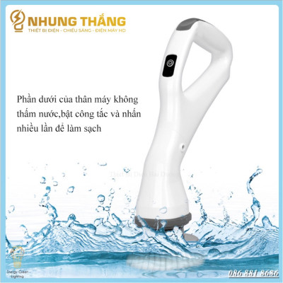 Máy Cọ Chà Sàn Vệ Sinh  Tự Động, Bàn Chải Làm Sạch Vệ Sinh Nhà Tắm Không Dây Với 4 Đầu Thay Thế