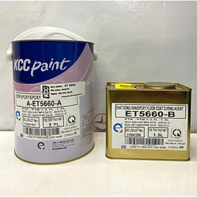 Sơn sàn bê tông epoxy KCC ET5660 Base A màu trắng (White) _ 4L/Bộ