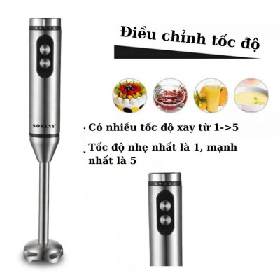 Máy xay sinh tố cầm tay đa năng 4IN1 SOKANY SK-02011, nhiều chức năng, công suất 800W, xay cực khỏe - HÀNG CHÍNH HÃNG