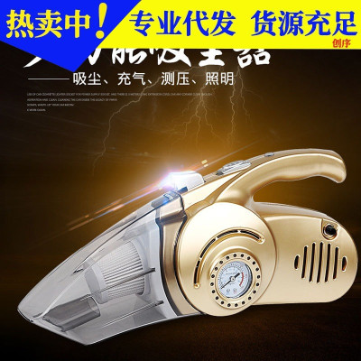 Máy Hút Bụi Xe Ô Tô,Máy Bơm Lốp Xe Đa Năng 4 Trong 1 Bơm Lốp,Đo Áp Suất, Đèn pin soi sáng - Hàng chính hãng / Hàng nhập khẩu