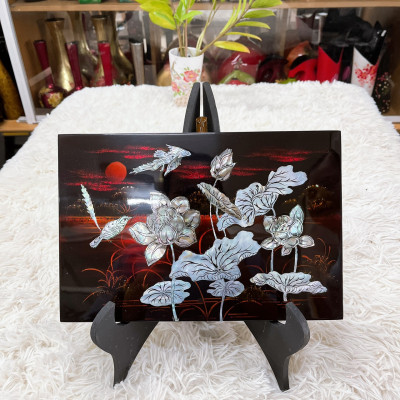 Tranh sơn mài cẩn ốc xà cừ cao cấp, ốc chìm, hàng xuất khẩu size 20x30 cm treo tường, trang trí làm quà tặng,...