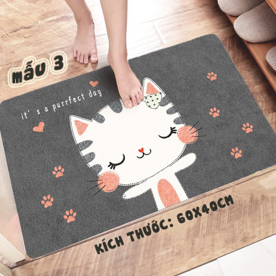 Thảm ngắn nhà tắm nhà bếp 60x40cm chống trơn trượt