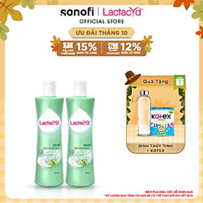 Bộ 2 DDVS Phụ Nữ Lactacyd Cool Sensation 250ml Mát Lạnh & Sạch Thoáng Dài Lâu