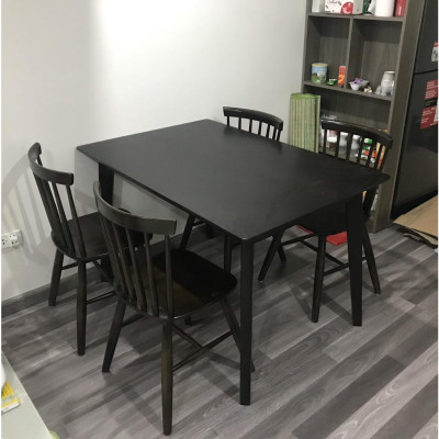 Bộ bàn ăn song tiện nâu 1m2 + 4 ghế tiện 7 nan  Thương hiệu Nội Thất Bình Long 