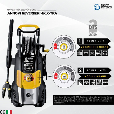 Máy xịt rửa xe cao áp 2500W - 150bar Annovi Reverberi 4K TWIN FLOW – Hàng chính hãng