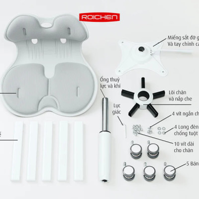 [Ghế Roichen WOW Minh ngọc] Ghế chỉnh dáng ngồi đúng  có chân xoay Roichen - WOW Hàn Quốc. Nhiều màu lựa chọn.