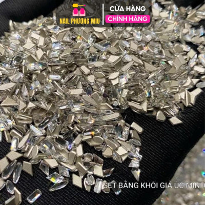 Set Đá Khối Chân Bằng Giả Úc Trắng Mini Khoảng 100 Viên Làm Nail, Đá Siêu Nhỏ Bo Góc Chân Tinh Tế Trang Trí Móng Angelica Nữ Women