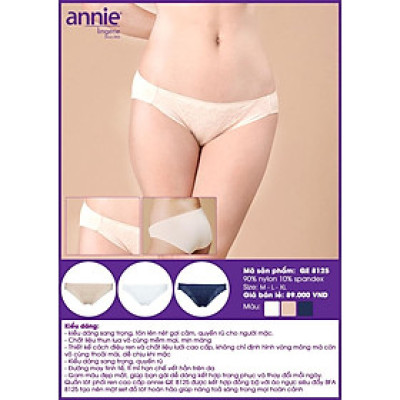 QE 8125. Quần lót phối ren cao cấp QE8125 được thiết kế với kiểu dáng sang trọng, tôn lên nét gợi cảm, quyến rũ cho người mặc