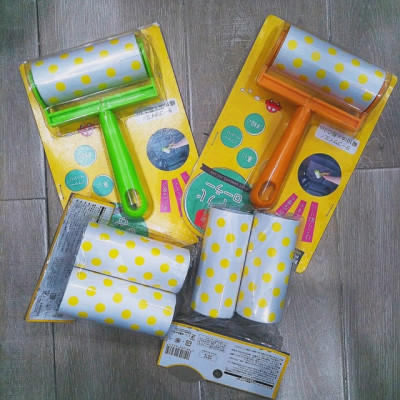 Cây lăn bụi quần áo Echo Metal cuộn lăn bằng giấy keo siêu dính 10cm x 3m - Hàng nội địa Nhật Bản