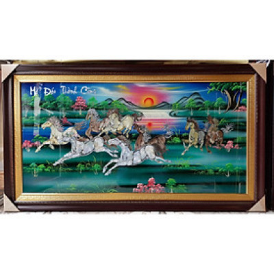 Tranh sơn mài khảm trai, ốc- mã đáo thành công