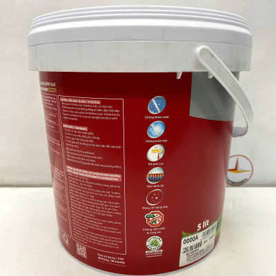 Sơn nước ngoại thất cao cấp TOA 4 Seasons Satin Glo siêu bóng màu vàng 8522 _ 5L