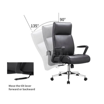 Ghế giám đốc nệm PU ngả lưng CM4496-P Nội thất Capta Ghế làm việc tại nhà lưng cao chân xoay hiện đại Director Office Chair