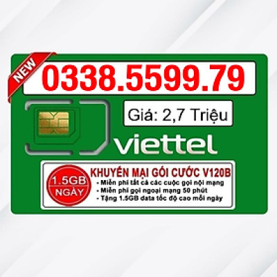 Sim Viettel số đẹp - Hàng chính hãng - 0338.5599.79