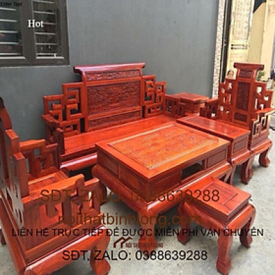 Bộ Bàn Ghế Sơn Thủy Gỗ Hương Đỏ Nam Phi VIP