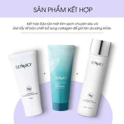 Nước hoa hồng trắng da Sennio Intensive Whitening Toner cấp ẩm tái tạo và ức chế sắc tố 160ml SNO 831