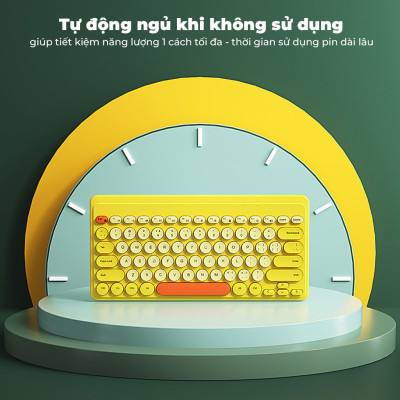 Bàn phím không dây HXSJ K610 USB2.4G giảm ồn, gọn nhẹ dễ mang đi, phù hợp PC/ Laptop/ Điện thoại- Hàng chính hãng