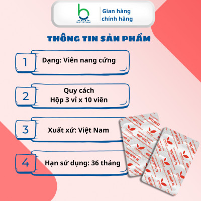 Viên Uống Hoạt Huyết YB  Hỗ Trợ Tuần Hoàn Não, Giảm Đau Đầu, Hoa Mắt, Chóng Mặt - Hộp 30 viên