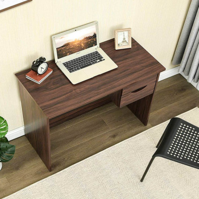 Bàn máy tính bằng gỗ thiết kế liền tủ SMLIFE Dortin