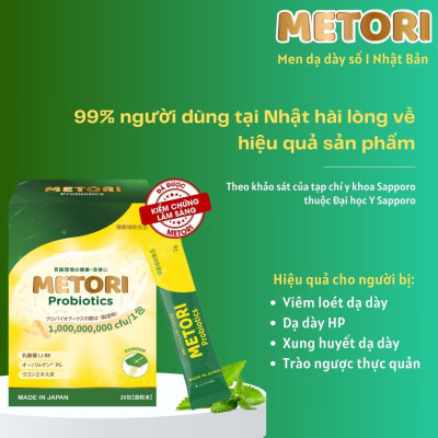 Men dạ dày METORI Nhật Bản - Ứng dụng công nghệ vi sinh PPP, hộp 20 gói