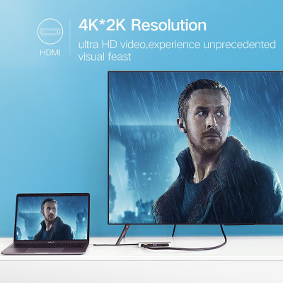 Hub USB C Multi HDMI 4K, Enthernet, USB 3.0, PD, TF, SD Ugreen CM179 40873 - Hàng Chính Hãng