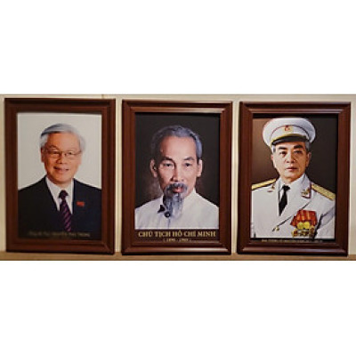 Bộ ảnh màu chân dung Bác Hồ, Bác Giáp, Bác Trọng