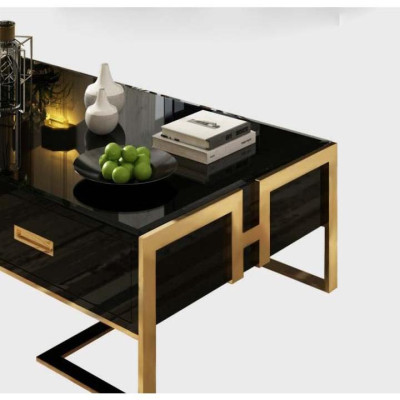 Bàn Trà Và Kệ Tivi Mặt Đá Nhập Khẩu Juno Sofa HHP-SET616-20 Hiện Đại