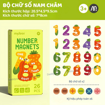 Bảng chữ cái tiếng anh và bảng số nam châm cho bé Mideer Letter Magnets - Number Magnets, Đồ chơi cho bé 3,4,5,6 tuổi