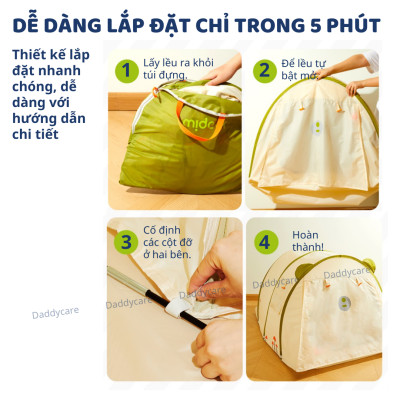 Lều vải cho bé cắm trại kèm thảm dã ngoại chống thấm nước Mideer Deer Camp Party