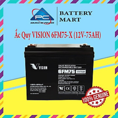 Ắc quy bộ lưu điện, ắc quy Vision 6FM75-X (12V-75AH), ắc quy viễn thông