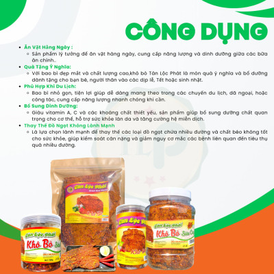 Khô Bò Miếng Tân Lộc Phát Túi 50g Ăn Vặt Yêu Thích