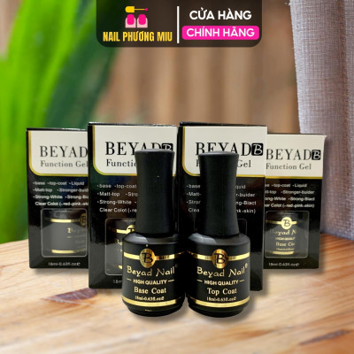 Base Top Beyad Sơn Gel Liên Kết Và Top Phủ Bóng Móng Chai 18ml Làm Nail Bền Đẹp Nữ Women