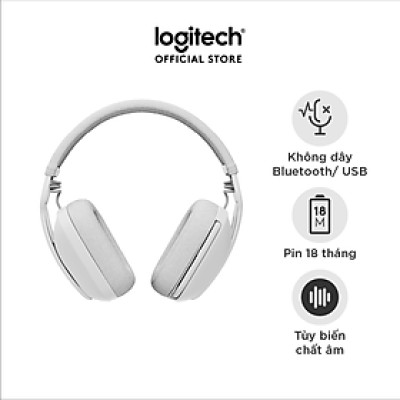 Tai nghe không dây Logitech Zone Vibe 100 nhẹ, với micrô khử tiếng ồn, Tai nghe Bluetooth Đa điểm Tiên tiến, Hoạt động với Teams, Google Meet, Zoom, Mac/PC - Hàng chính hãng