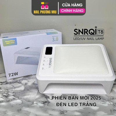 Máy Hơ T8 SNRQI Bản Mới 2025 LED TRẮNG 72W Làm Nail Nhanh Khô Sơn Gel, Bảo Hành 6 Tháng, Khoang Rộng Hơ 2 Tay Cùng Lúc, 4 Chế Độ Hơ Đệm Kê Tay 60 Bóng