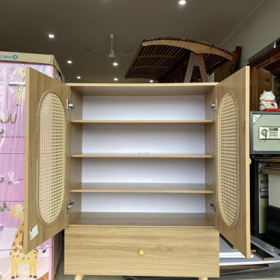 Tủ kệ giày 2 cánh cánh mây HC -418