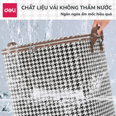 Túi Đựng Quần Áo Chăn Màn Vải Không Dệt Chống Thấm Nước Deli, Giỏ Đựng Quần áo Đa Năng Có Thể Gấp Gọn