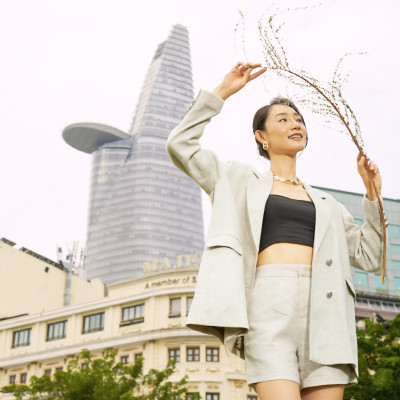 Áo Khoác Blazer Oversized Lanh TOP200 thời trang thiết kế Hity