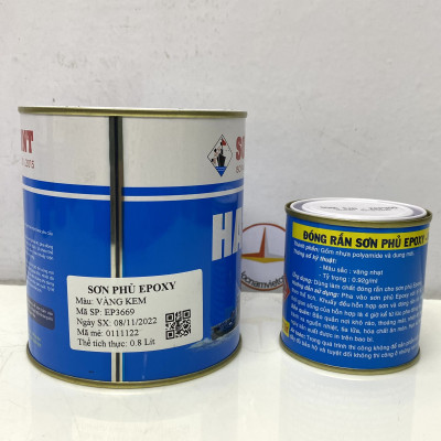 Sơn Epoxy Hải Âu màu vàng kem EP669 1L/Bộ