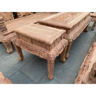 Bộ Bàn Ghế Minh Quốc Voi Đấu 9 món Gỗ hương Đá