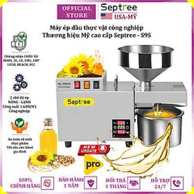 Máy ép dầu thực vật NÓNG LẠNH công nghiệp, dùng trong gia đình, nhà hàng, khách sạn thương hiệu Mỹ cao cấp Septree S9S - Hàng nhập khẩu