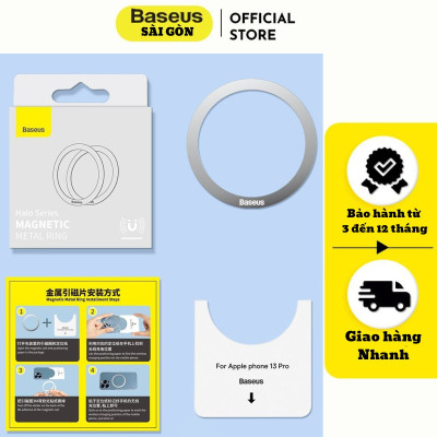 Vòng kim loại mag-safe Baseus Halo Series Magnetic Metal Ring cho điện thoại (Bộ 2 miếng)- hàng chính hãng