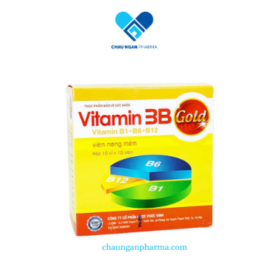Vitamin 3B Gold PV Hộp 100 viên - Hỗ trợ giảm các triệu chứng tê bì chân tay, đau dây thần kinh ngoại biên