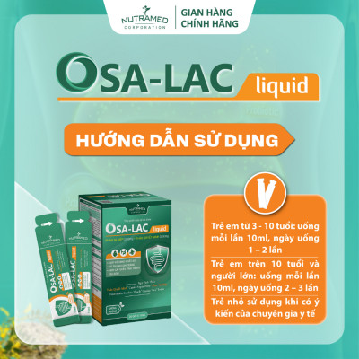 Gói uống Osa-lac liquid hỗ trợ sức khỏe đường ruột (20 gói) - Nutramed